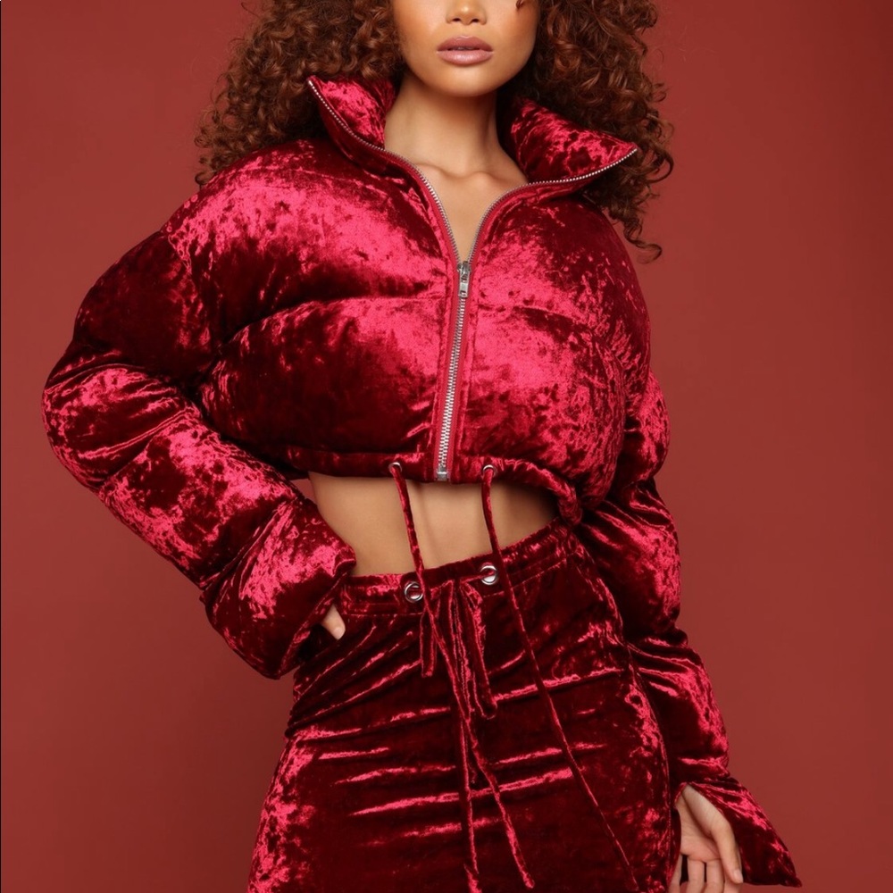 Fashion nova cardi b crop velvet jacket xl
